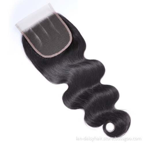 Lan-Daisy Hair 10A  Burma Body Wave Lace Closure 4X4 100% Human Hair Lace Closure HD Closure 120% Density Swiss Lace